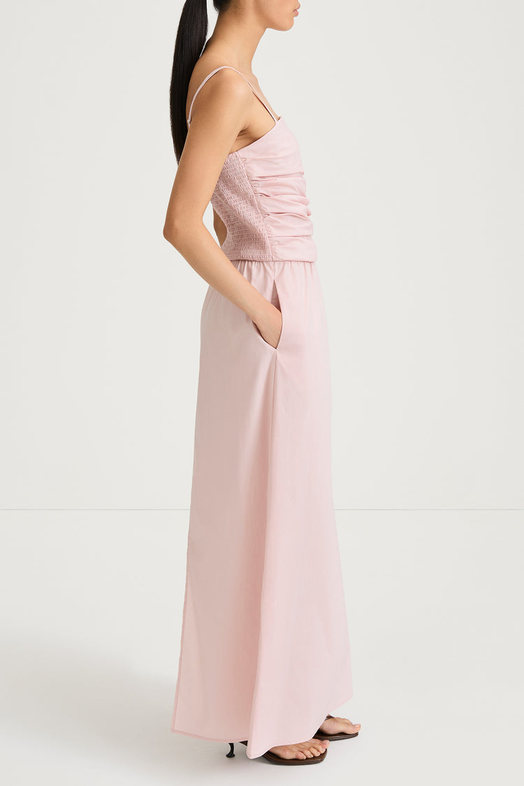 Jamila long maxi dress off pink stylein model image side