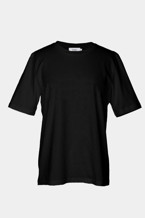 Jana tshirt rounded neck cotton mix black stylein packshot