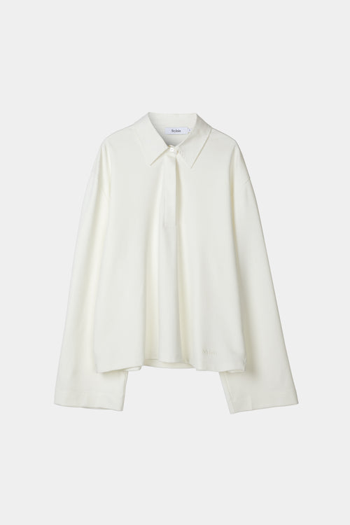 Janelle longsleeeve collar top cream stylein packshot