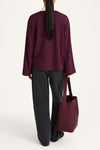 Janelle top polo pike t-shirt bordeaux stylein model image back
