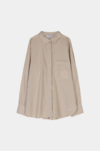 Beige striped cotton shirt jansell stylein front packshot