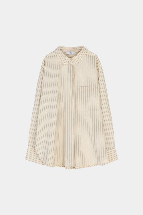 Jansell shirt cream stripe stylein model image front