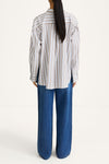 Jansell shirt taupe stripe stylein model image back