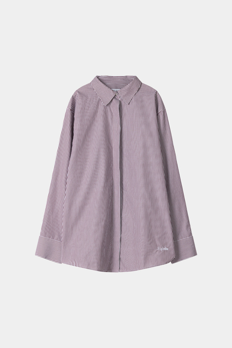 Red striped oversized cotton shirt stylein jansell packshot