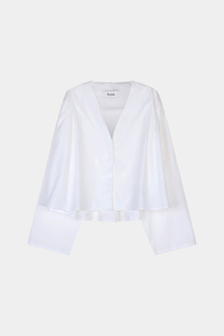 White v-neck shirt stylein jaylene front packshot