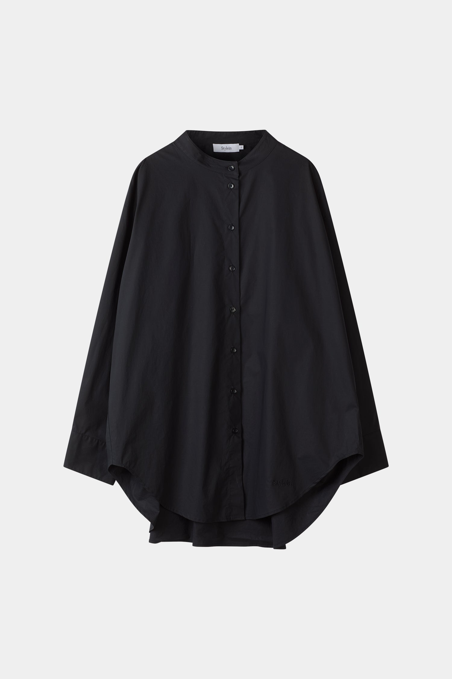 Jazara shirt loose long cotton poplin black stylein packshot