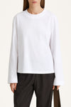 White longsleeve cotton t-shirt stylein detail