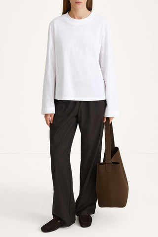 White longsleeve cotton t-shirt stylein front image