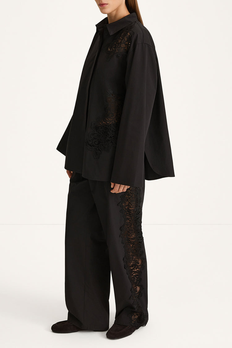 Black trousers with embroidery details stylein jeraldine side