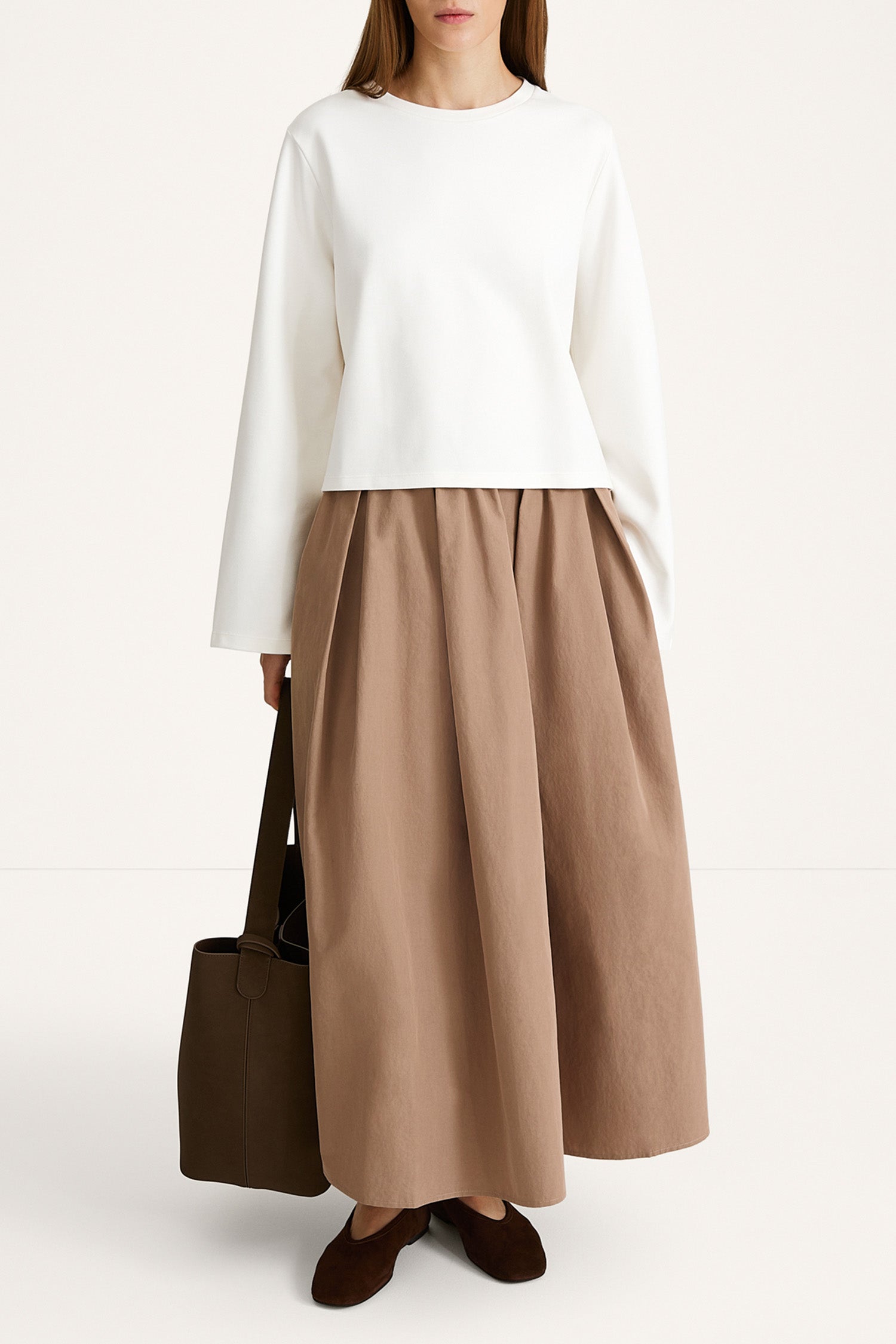Jerry long sleeve top cream stylein model image front