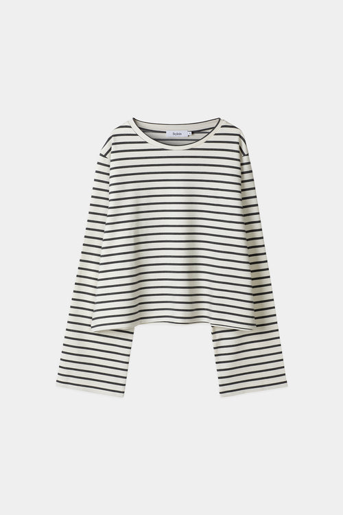 Jerry long sleeve top greycreme stylein packshot