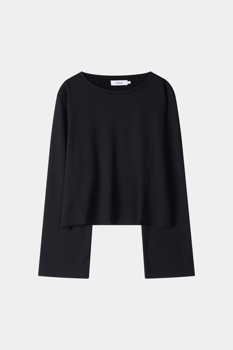 Jerry top long sleeve t-shirt black stylein packshot