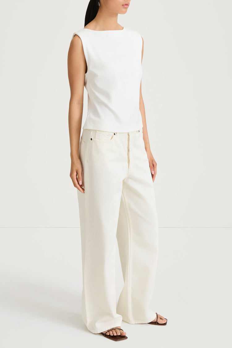 Jody sleeveless top cream stylein model image side