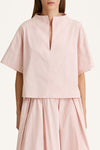 Joelle short sleeve blouse off pink stylein model image close