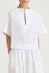 Joelle cotton blouse short sleeve white stylein model image close