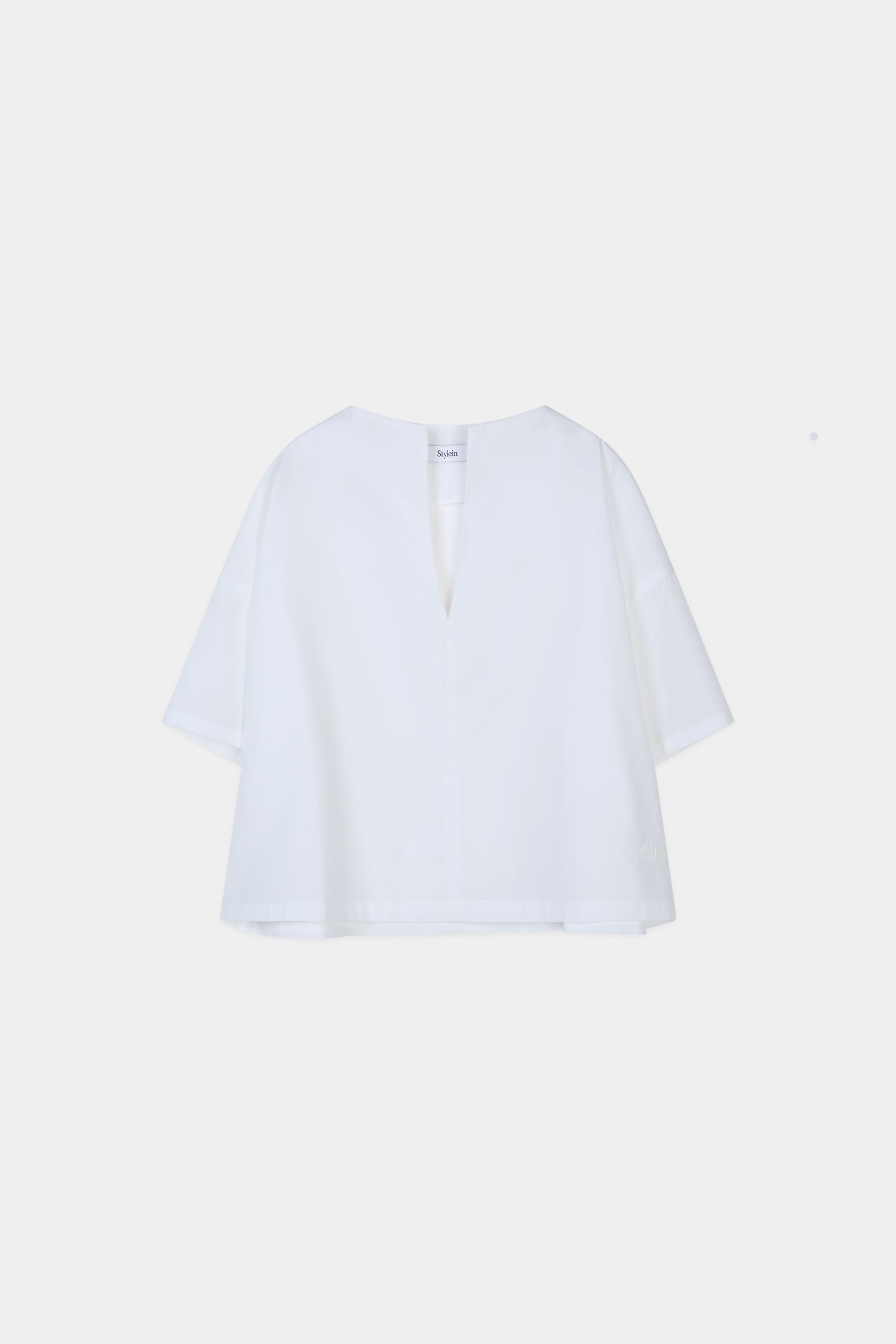 Joelle cotton blouse short sleeve white stylein packshot