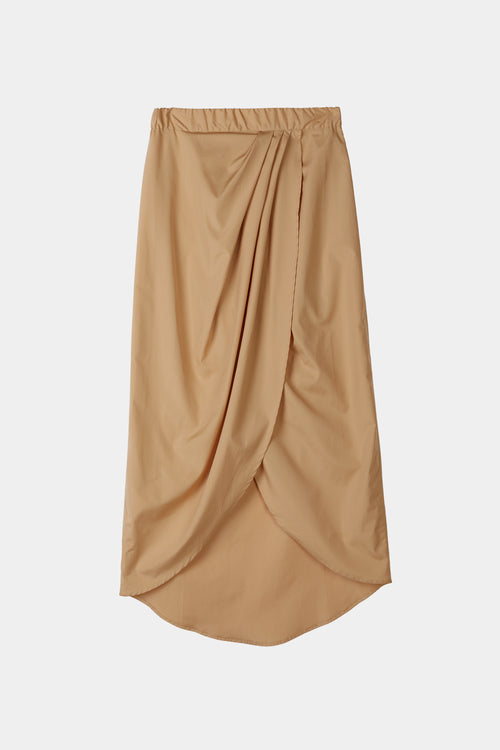 Joelyn skirt cotton mid length draped front beige stylein packshot