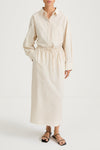 Jolene long skirt cream stripe stylein model image front