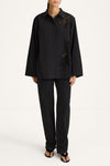 Jontavi shirt black  embroidery stylein front