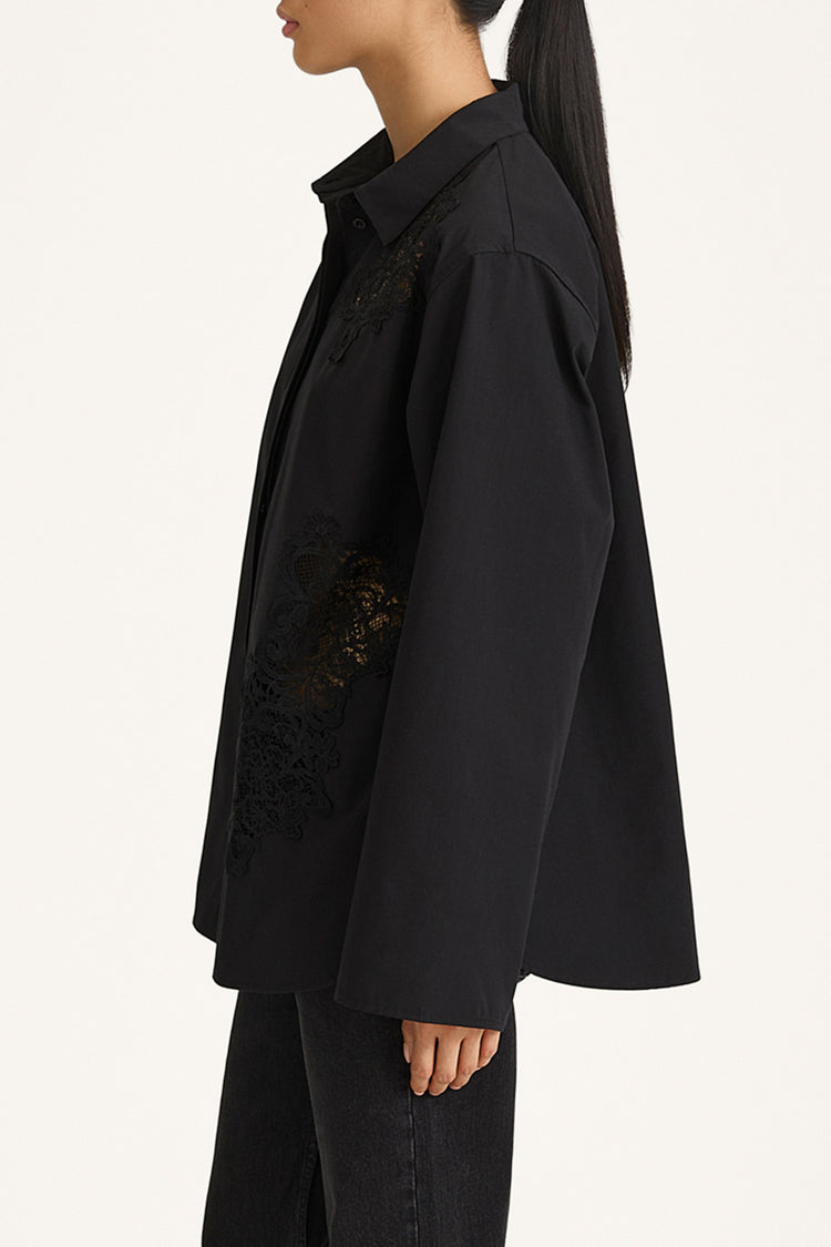 Jontavi shirt black  embroodery stylein detail