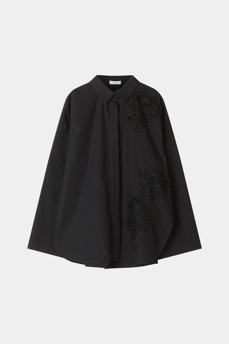 Jontavi black embroidery shirt black packshot