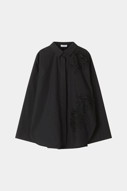 Jontavi shirt black  embroidery stylein front