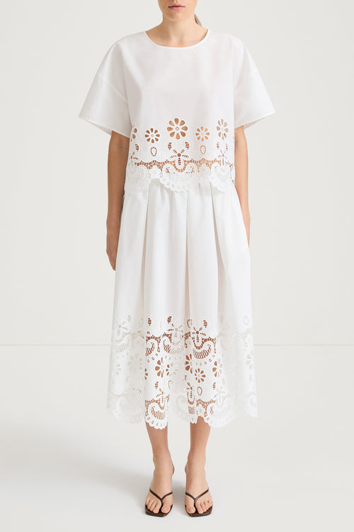 Jorah embroidery skirt white stylein model image front