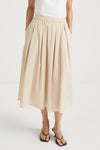 Jorina midi cotton skirt oyster stylein model image front close