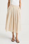 Jorina midi cotton skirt oyster stylein model image front close
