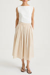 Jorina midi cotton skirt oyster stylein model image front