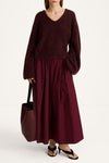 Jorina trench maxi skirt bordeaux stylein model image front