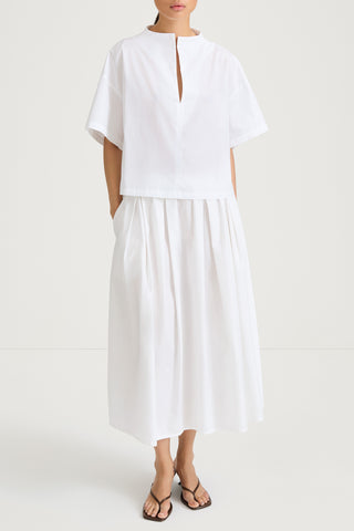 Jorina cotton midi skirt white stylein model image front