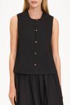 Joya sleeveless blouse black stylein model image front close