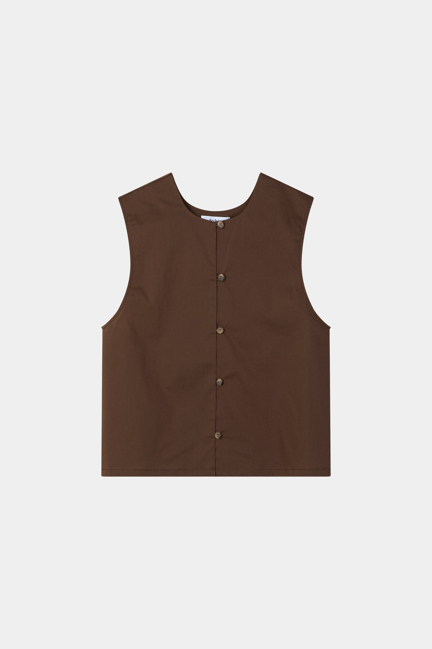 Joya sleeveless blouse cacao stylein packshot