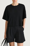 Juniper cropped top black stylein model image front close