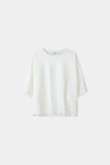 Juniper cropped boxy t-shirt cream stylein packshot