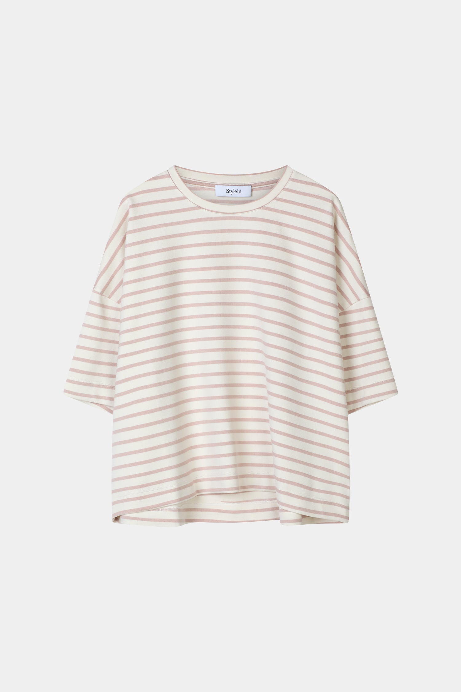 Juniper top boxy t-shirt pink stripe stylein packshot