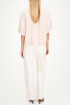 Juniper top boxy t-shirt pink stripe stylein model image back
