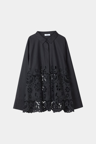 Juretto embroidery blouse black packshot