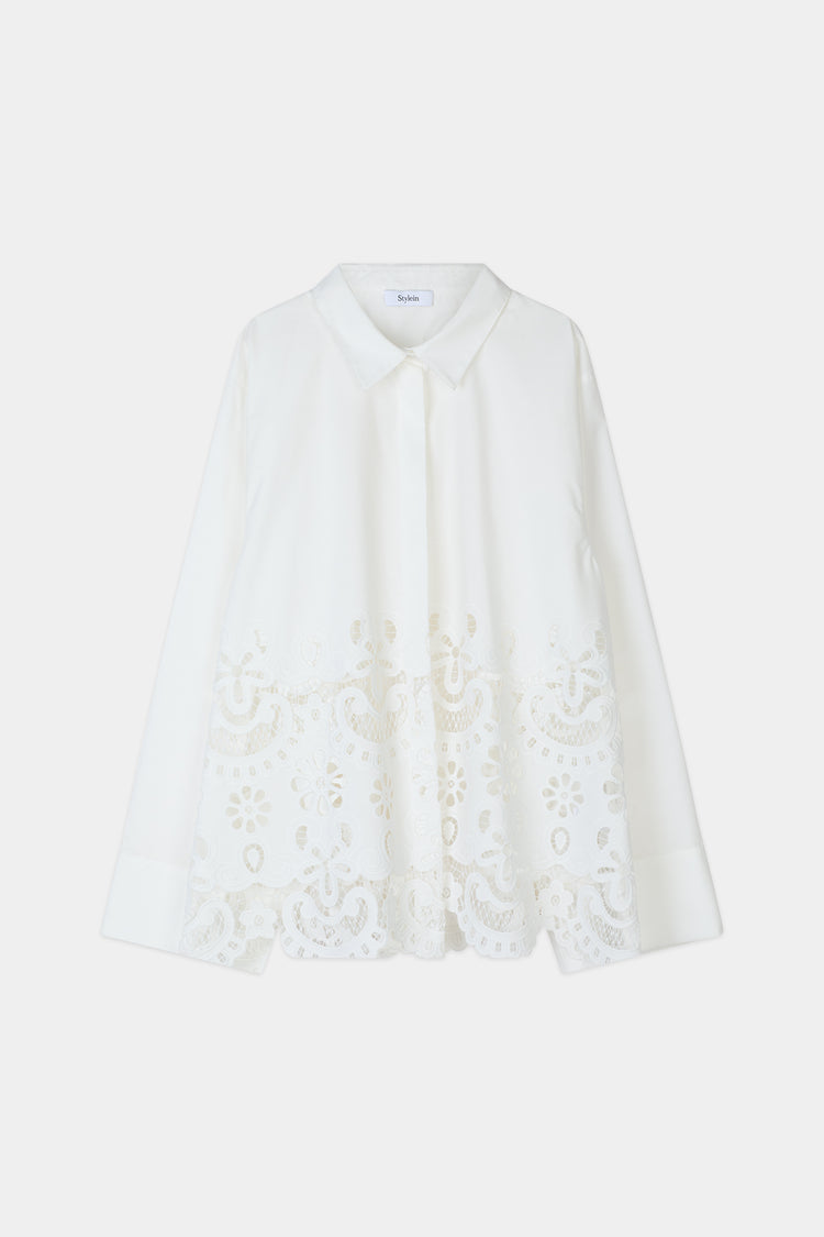 Juretto embroidery blouse white stylein packshot