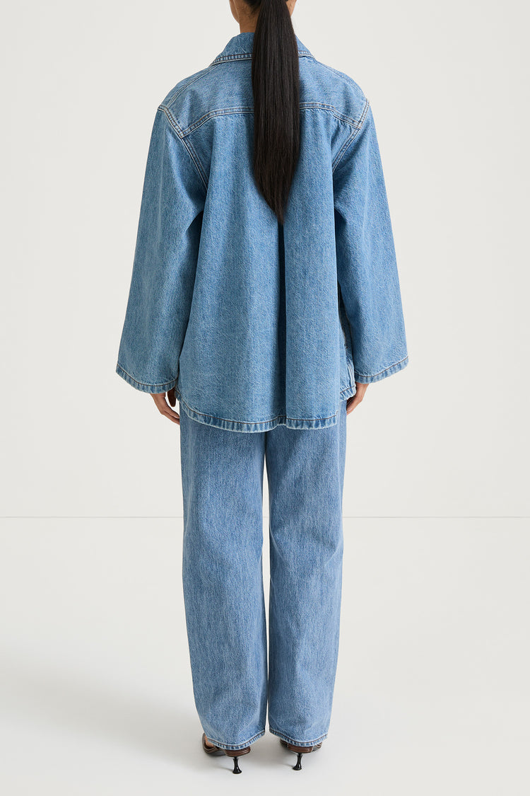 Karen denim jacket vintage blue stylein model image back