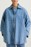Karen denim jacket vintage blue stylein model image front close