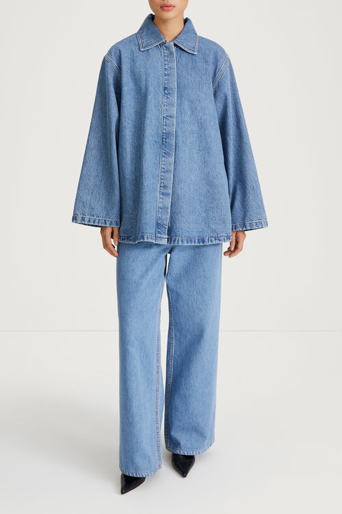 denim jacket vintage blue karen modell image front