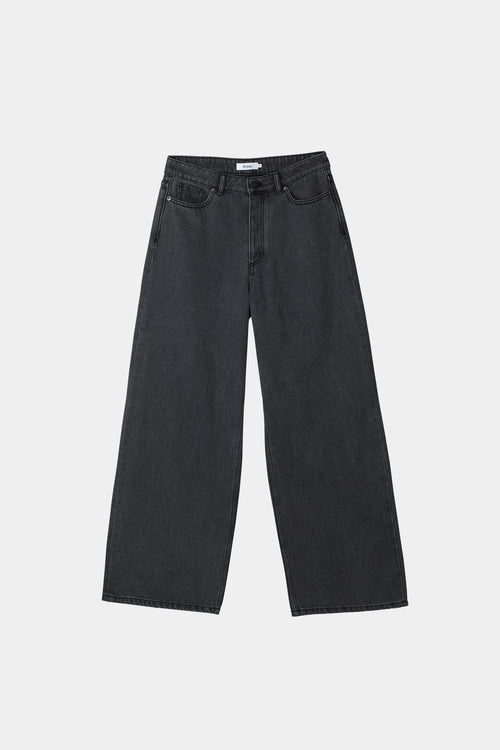 Kayne denim trousers wide oversized high waist mid grey stylein packshot