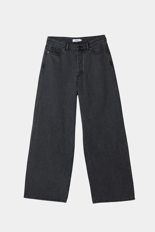 Kayne denim trousers wide oversized high waist mid grey stylein packshot