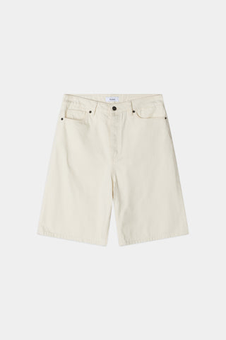 Wide leg high-waist denim jeans shorts stylein kayne ecru white packshot