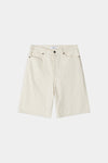 Wide leg high-waist denim jeans shorts stylein kayne ecru white packshot