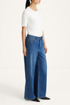 Kayne wide denim trousers steel blue stylein model image side