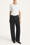Keanu denim trousers barrel washed out black model image front