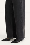 Keanu denim trousers barrel washed out black model image side close